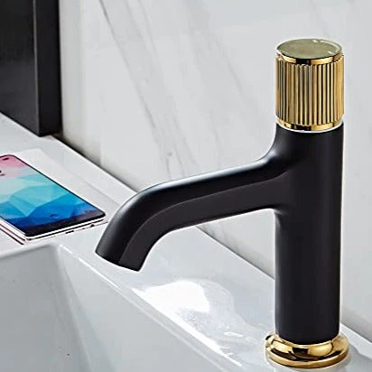 MARBO Single Lever Basin Mixer Taps for Bathroom Brass Black Gold