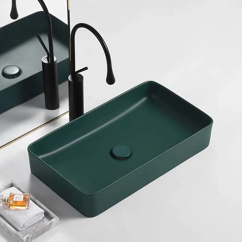 MARBO ceramic Counter or Table Top Wash Basin Matt 6 colour  650x 380x110 mm
