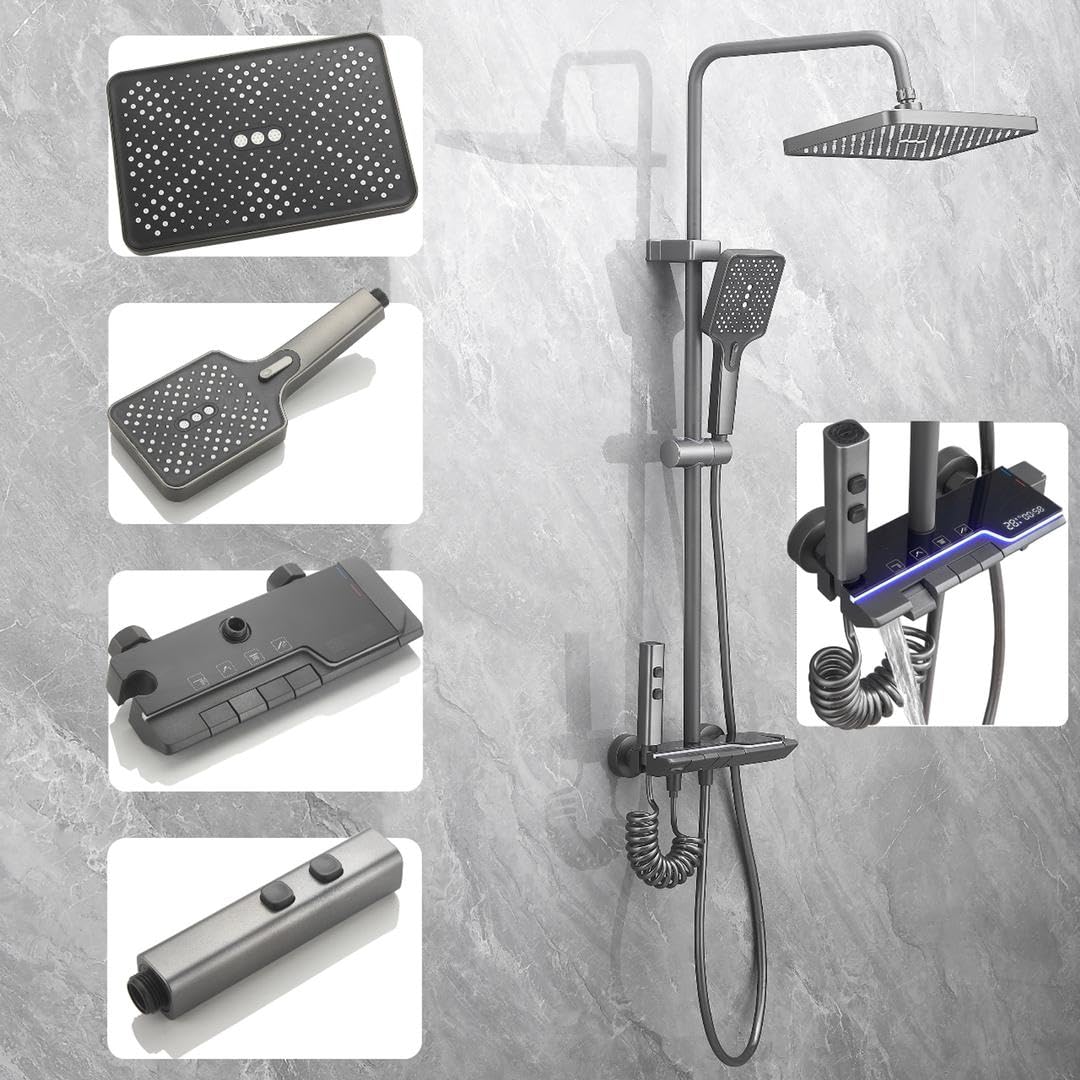 MARBO  4function digital shower set with led light,shower system,shower set,shower tower,rainfall shower,waterfall shower,bathroom mixture