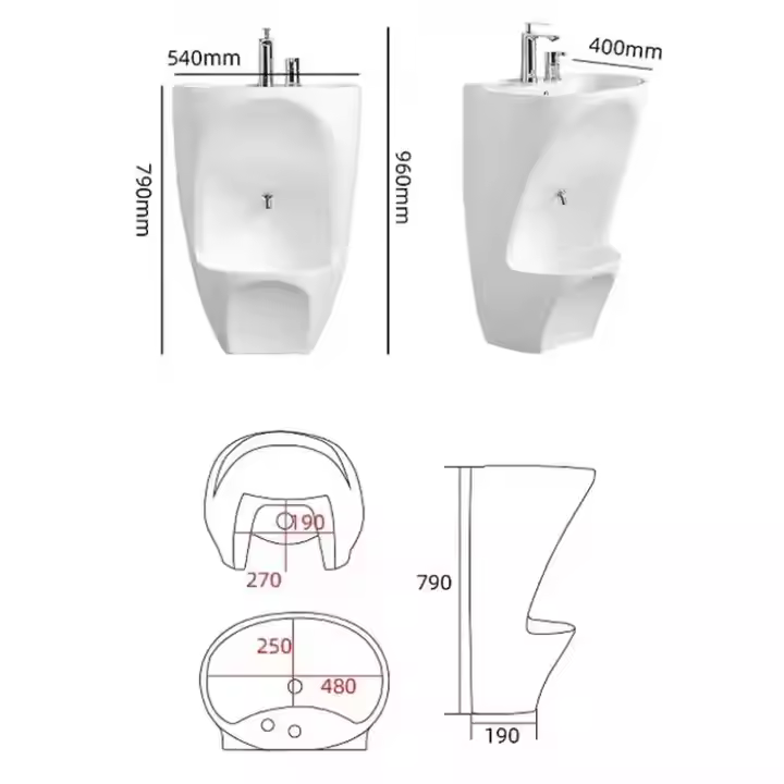 Muslim Wudu wash Basin Premium Designer Pedestal Basin (White)