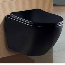 RIMLESS GLOSSY WALL MOUNT TOILET(BLACK)