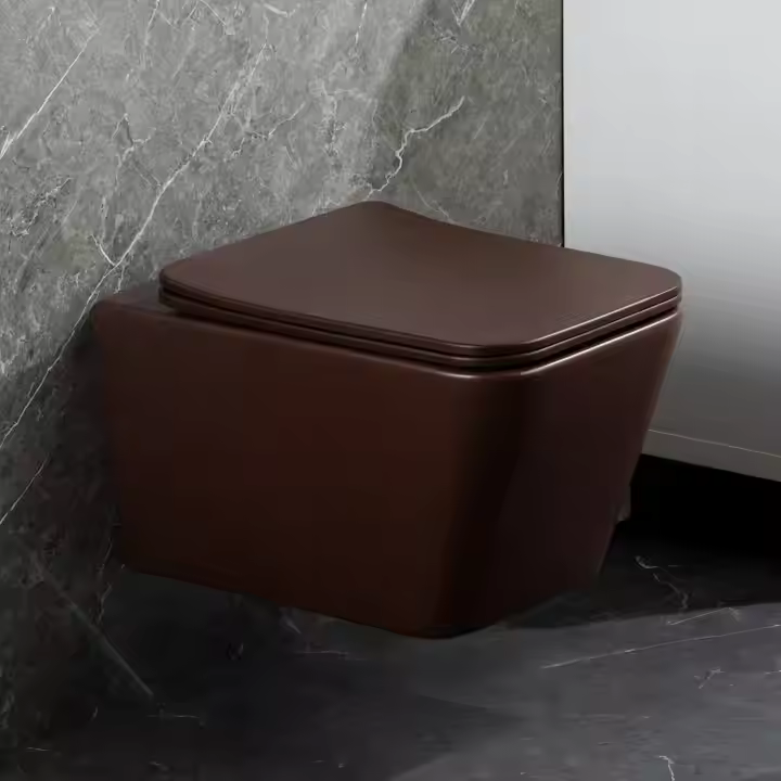 Rimless Matt Wall Mount Toilet (BROWN MATT)