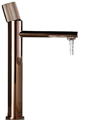 MARBO Rose Gold Bathroom Single Lever Hole Basin Mixer Brass Basin High Neck Long Body Sink Faucet