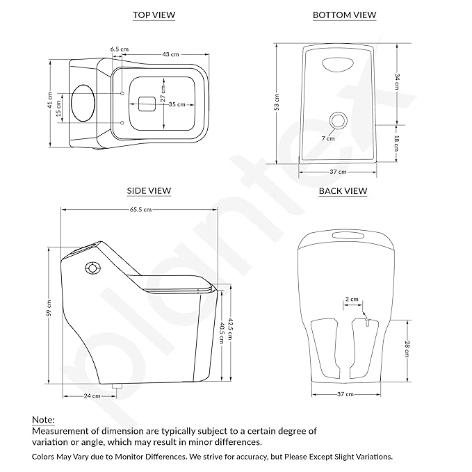 MARBO Imported Platinum Ceramic Western Toilet/Commode for Toilet/Siphonic Vacuum Jet Flush One Piece Commode With Soft Close Toilet Seat - S Trap Outlet (Black)