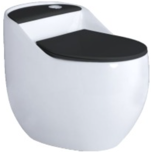 DUAL TONE GLOSSY ONE PIECE TOILET( BLACK & WHITE)
