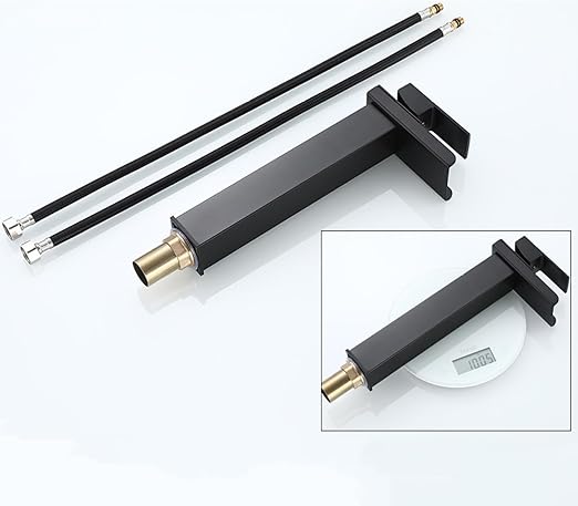 Waterfall Basin Mixer Tap Black,Waterfall Sink Tap Single Lever Brass Cold and Hot,Waterfall Single Hole Basin Tap Mixer Tap for Bathroom,Waterfall Spout Bathroom Sink Mixer Taps,High