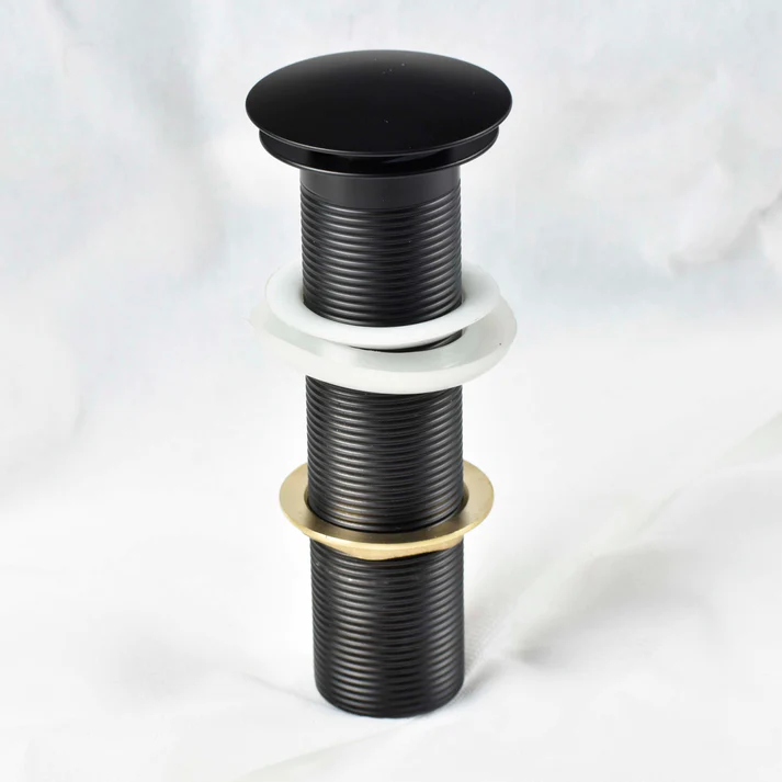 MARBO Brass Full Threaded Pop Up Waste Coupling 32 MM 7", Brass Top Black Matt