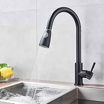 MARBO Luxury Black Stainless Steel Kitchen Faucet with Pull-Down Spray - The Ultimate Single Lever Mixer for Modern Kitchens
